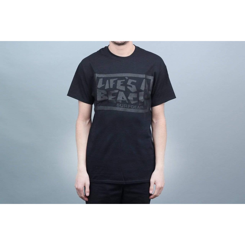 Life’s A Beach Chest Logo T-Shirt Black / Black Medium