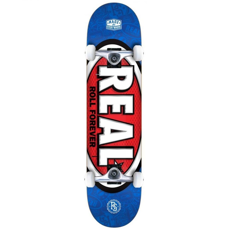 Real Oval Tones Mini Skateboard Blue – 7.3