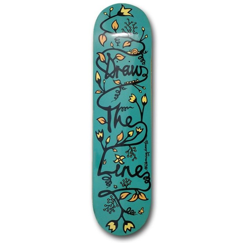Drawing Boards Line Turquoise Skateboard Deck – 8.5″