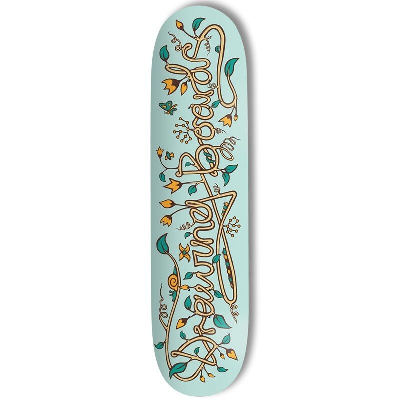 Drawing Boards Skatevine Turquoise Skateboard Deck – 8.0″
