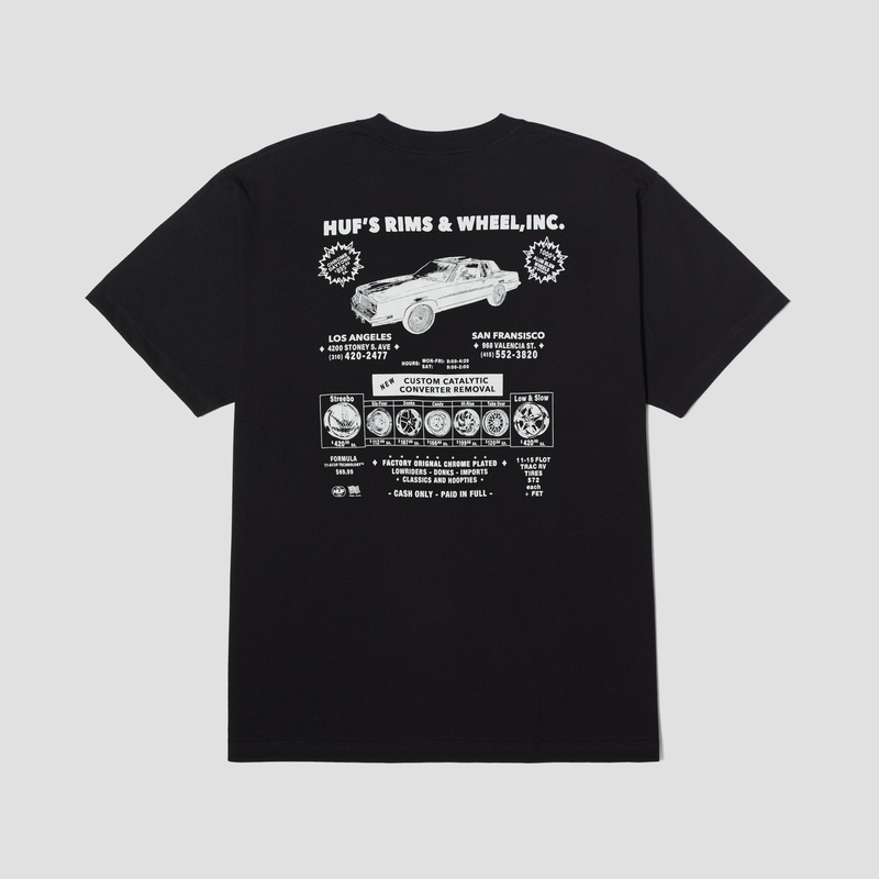 HUF Rim & Wheel Inc Shortsleeve T-Shirt Black Small
