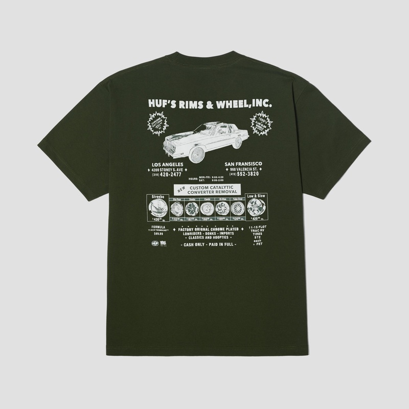 HUF Rim & Wheel Inc Shortsleeve T-Shirt Hunter Green Small