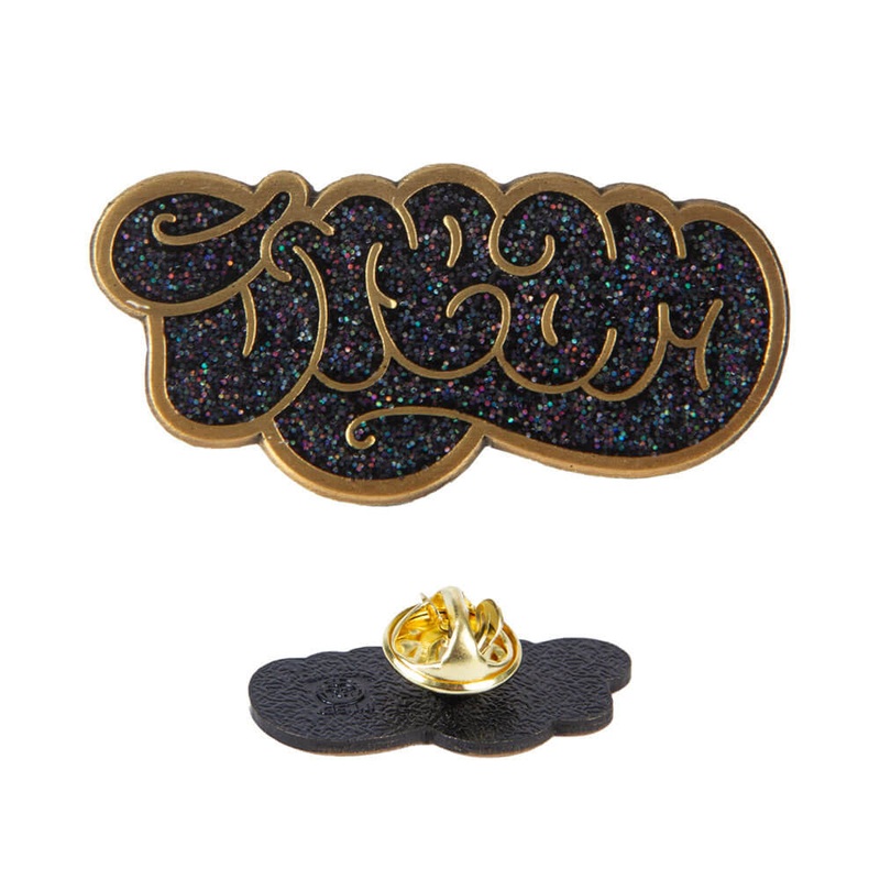 Enamel Pin Glitter Black