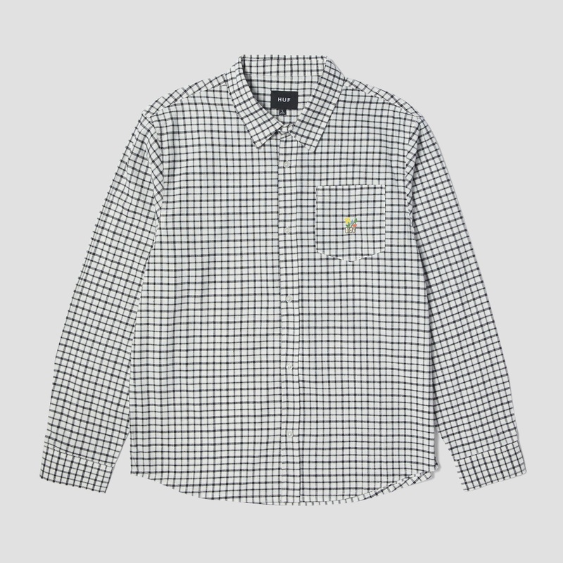 HUF Echo Oxford Plaid Shirt White Small