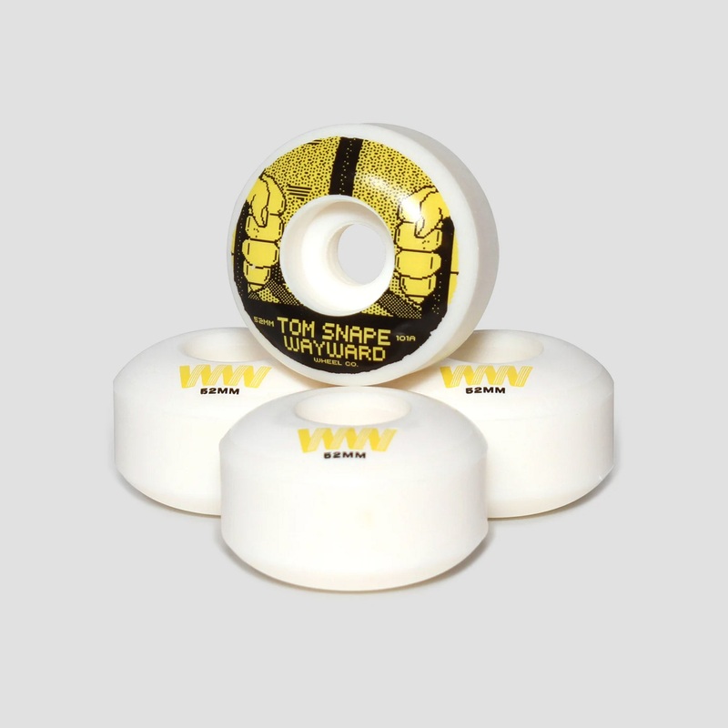 Wayward 52mm 101a Tom Snape Classic Pro Skateboard Wheels White / Yellow