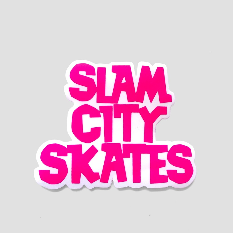 Slam City Skates Classic Logo Sticker Pink