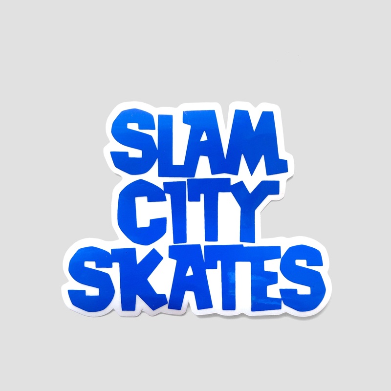 Slam City Skates Classic Logo Sticker Blue