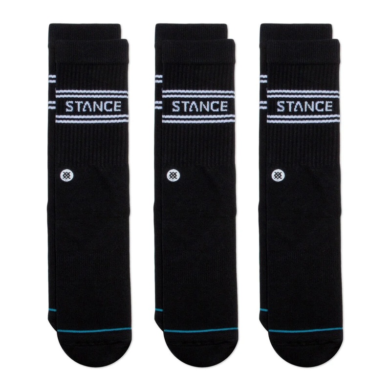 Stance Basic 3 Pack Crew Socks BLACK M