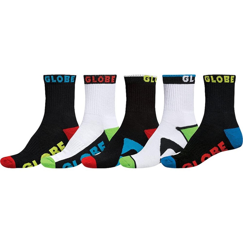 Globe Boys Destroyer Crew Socks 5 Pack BLK 2/8