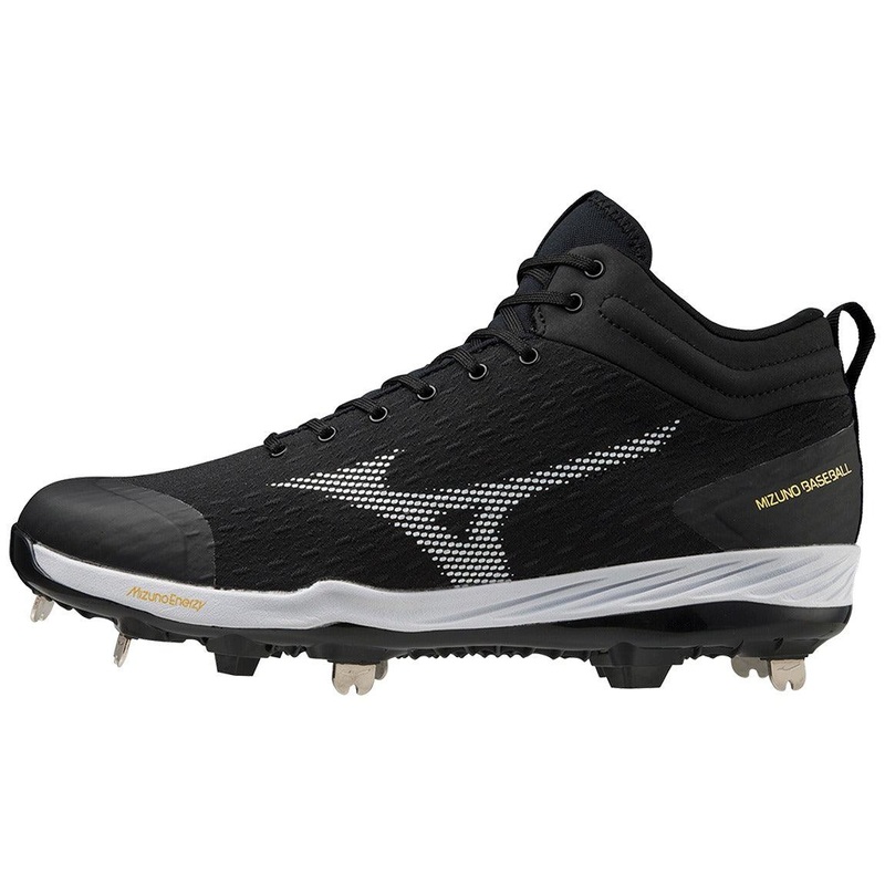 Mizuno Dominant 4 Mid Men’s Metal Baseball Cleat 7 Black/White