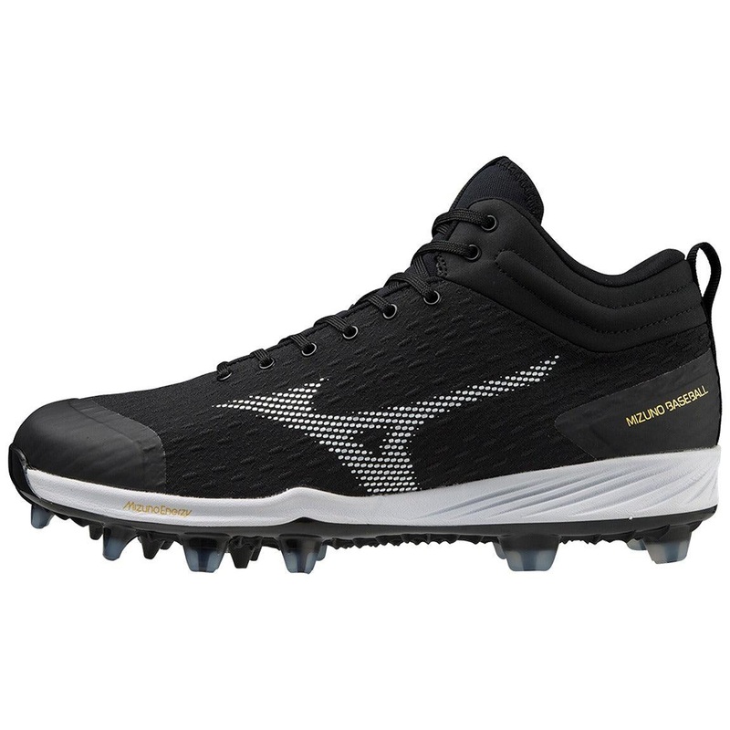 Mizuno Dominant 4 Mid TPU Men’s Molded Baseball Cleat 6 Black/White
