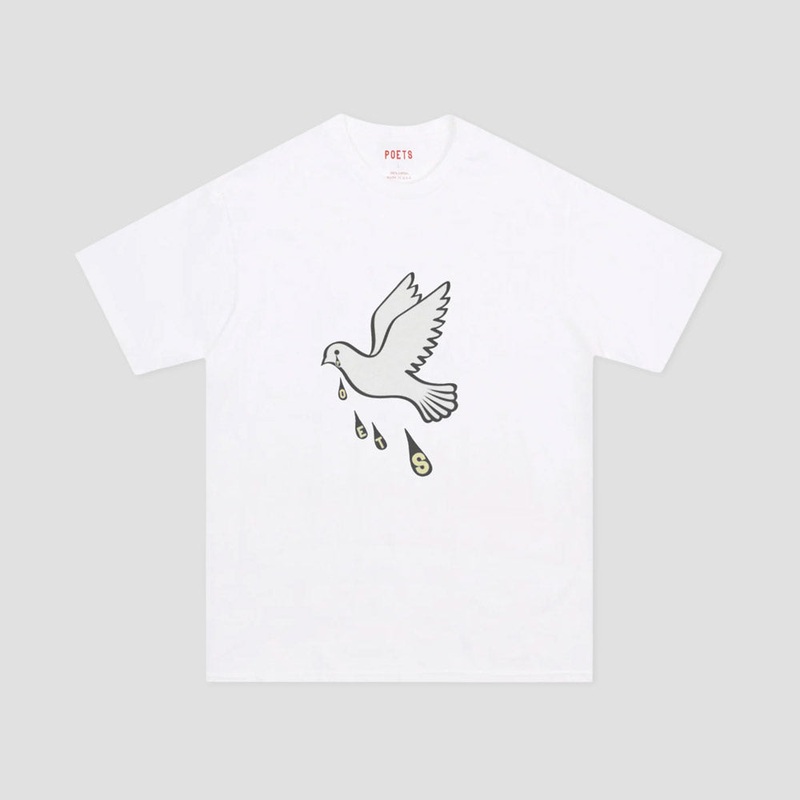 Poets Message Dove T-Shirt White Small