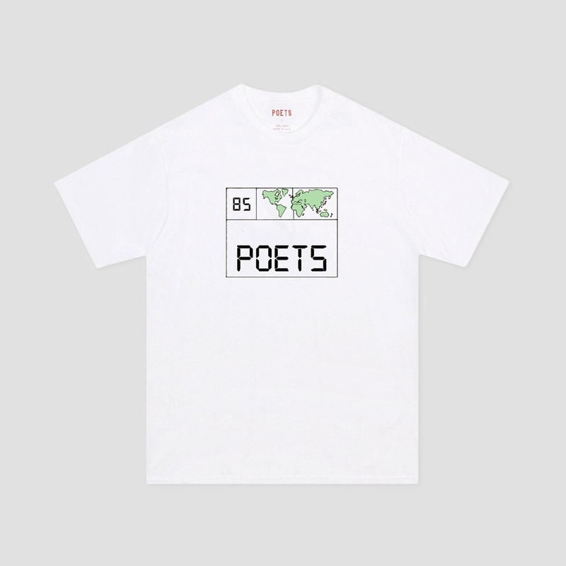 Poets World Clock T-Shirt White Small