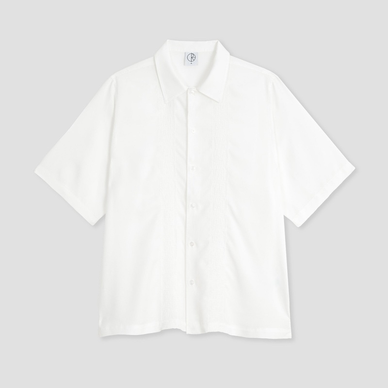Polar Skate Co Bowling Shirt Double P Cloud White Small
