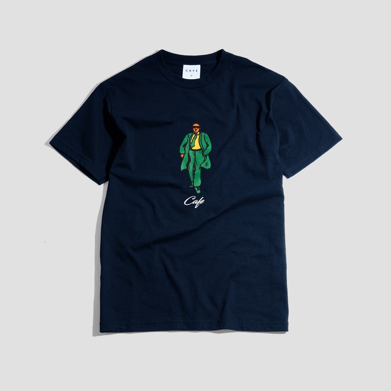 Skateboard Cafe Suited T-Shirt Navy Small