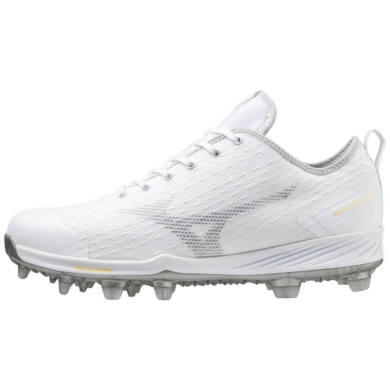 Mizuno Dominant 4 Low TPU Men’s Molded Baseball Cleat 6 White
