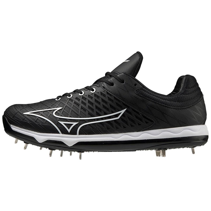 Mizuno SpeedRevo Ace Men’s Metal Baseball Pitcher’s Cleat 7 Black/White
