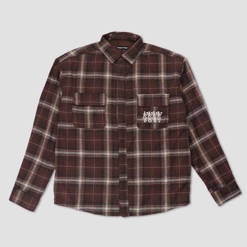 Passport 4 Flowers Flannel Shirt Vineyard Shirt Brown Small