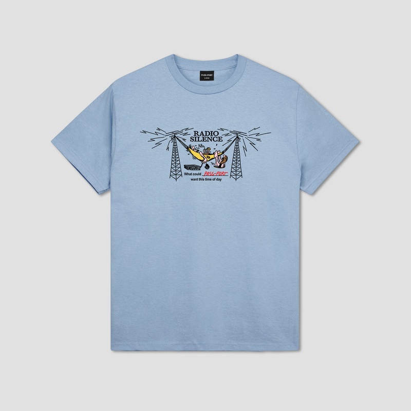 Passport Radio Silence T-Shirt Stonewash Blue Small