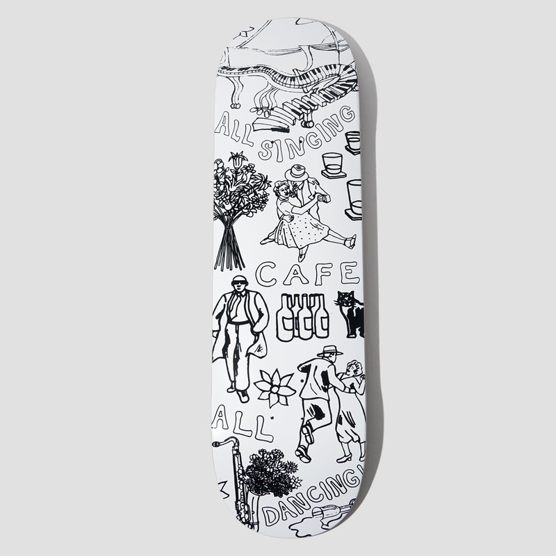 Skateboard Cafe 8.5 Gaurab Sketches Deck C2 Shape White