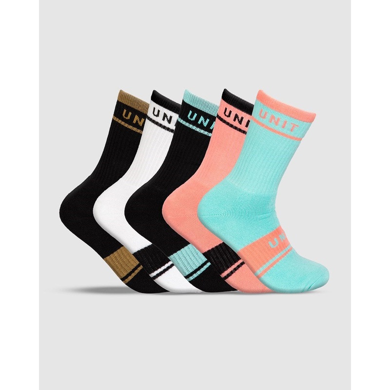 Unit Equip Ladies Bamboo Hi Lux Socks – 5 Pack MULTI ONE SIZE