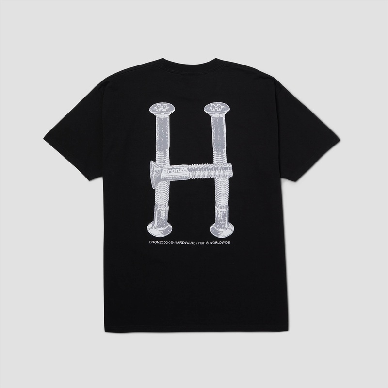 HUF X Bronze H Bolts Triple Triangle Shortsleeve T-Shirt Black Small