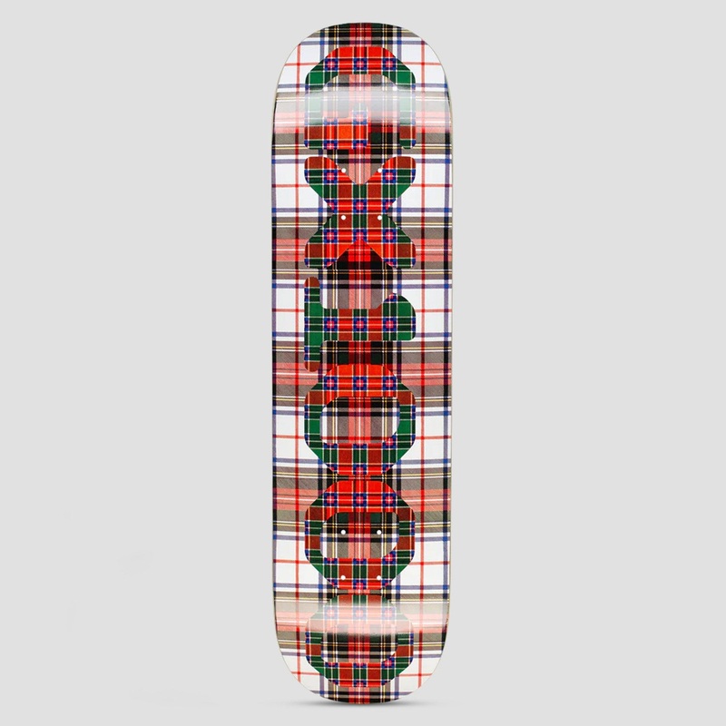 GX1000 8.5 OG Logo Tartan Skateboard Deck White