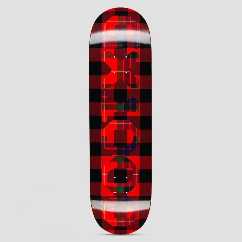 GX1000 8.75 OG Logo Tartan Skateboard Deck Red