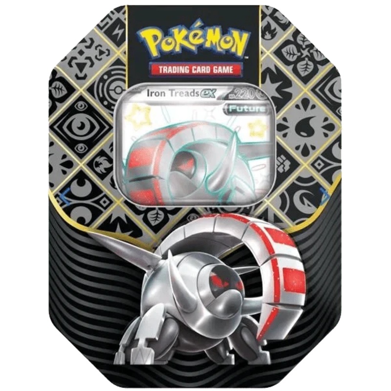 Pokmon TCG: Scarlet & Violet Paldean Fates 4 Pack Tin – Shiny Iron Treads Ex