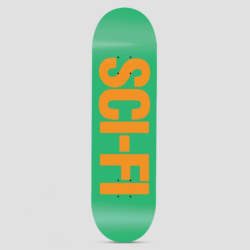Sci-Fi Fantasy 8.5 High Gloss Big Logo Skateboard Deck Green
