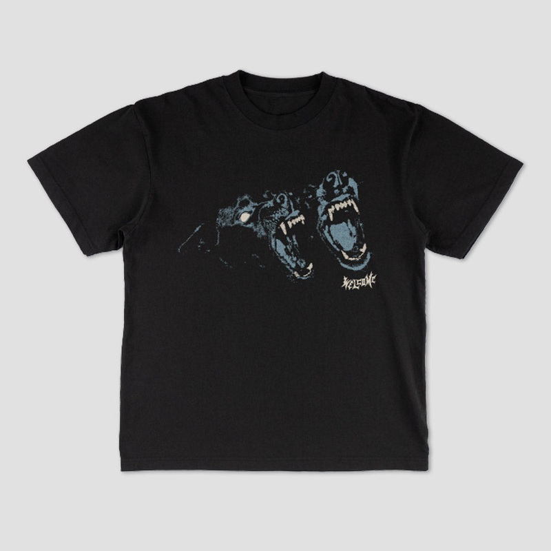 Welcome Woof T-Shirt Black Small