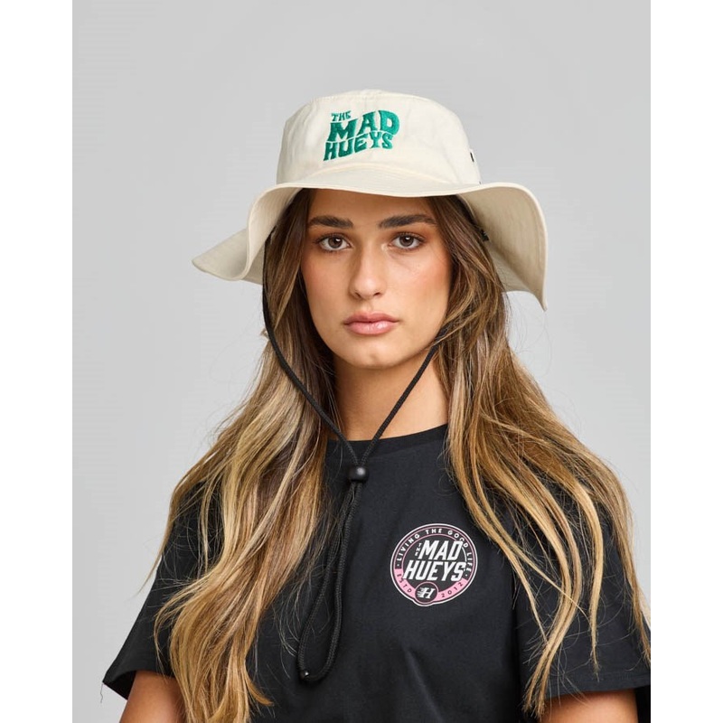 The Mad Hueys Aloha From Hell Womens Widebrim Hat STONE OSFM