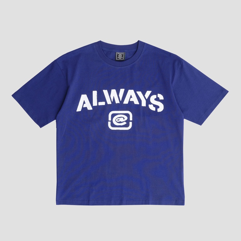 Always Stencil T-Shirt Navy Small