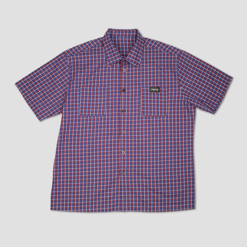 Baglady Plaid Button Up Shirt Red / Blue Small