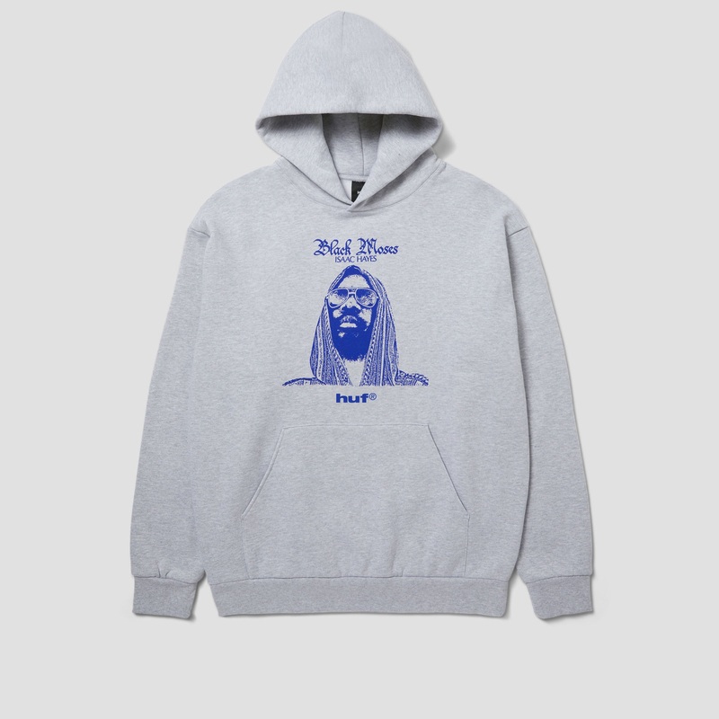 HUF X Isaac Hayes Black Moses Heavyweight Hood Ash Small