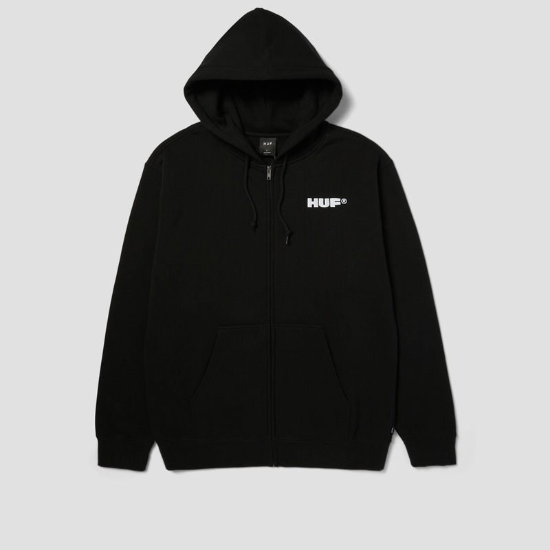 HUF All Caps Zip Hood Black Small