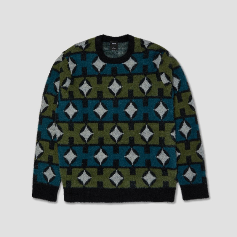 HUF Space Age Crew Sweater Pine Small