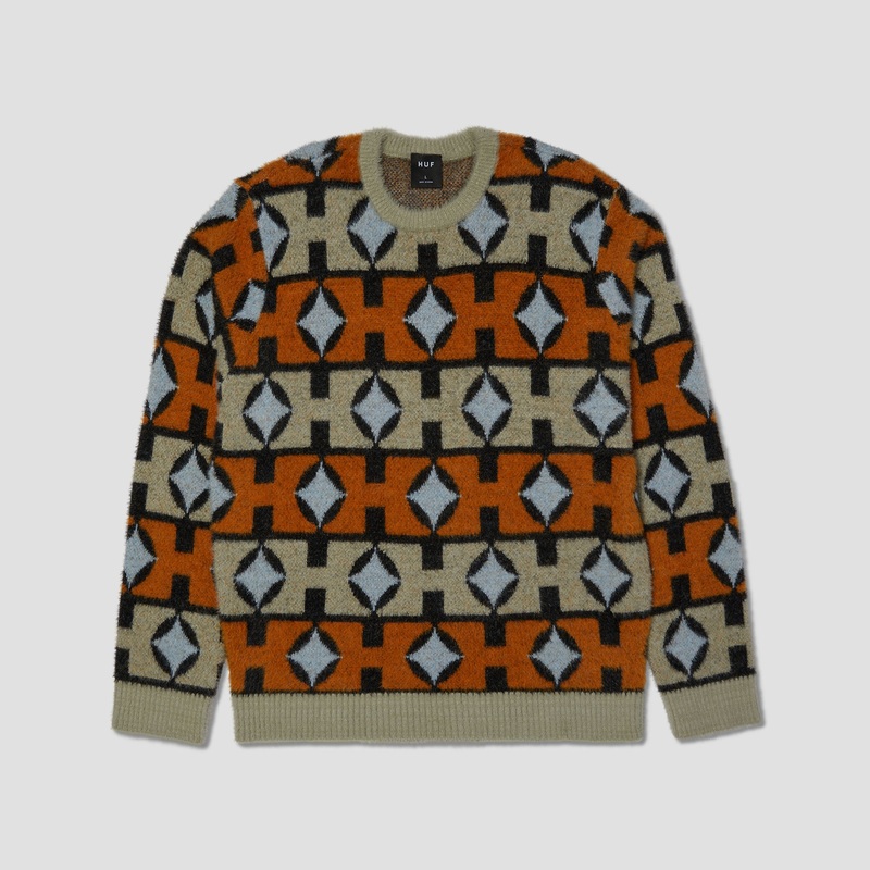 HUF Space Age Crew Sweater Sunset Small