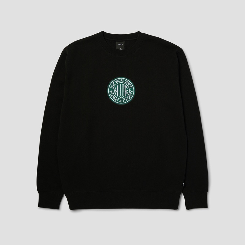 HUF Transit Authority Crew Black Small