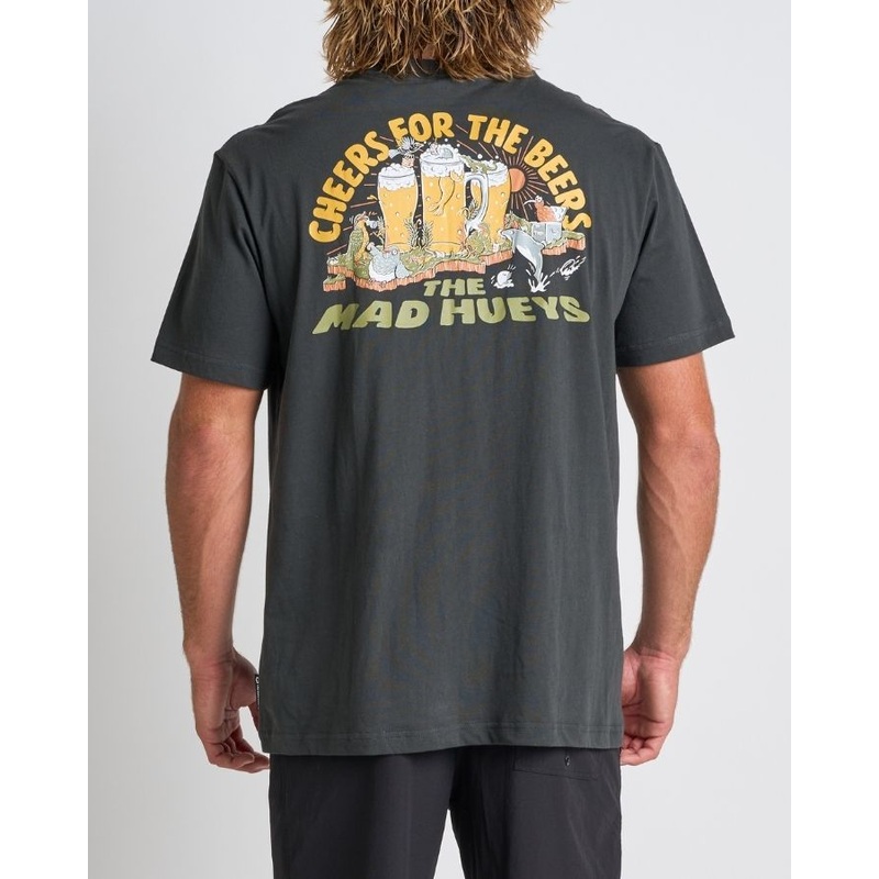 The Mad Hueys NZ BEERS | SS TEE VINTAGE BLACK S