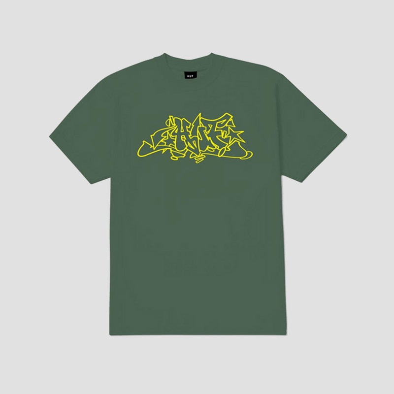 HUF Outlines T-Shirt Forest Green Small