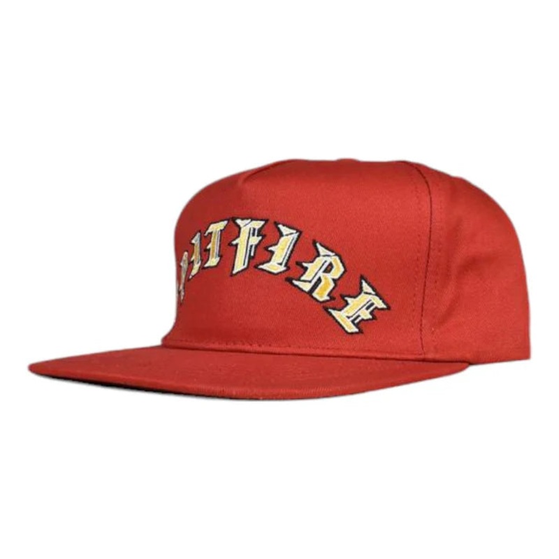 Spitfire Old E Arch Snapback Hat – Dark Red/Yellow DARK RED YELLOW OSFM
