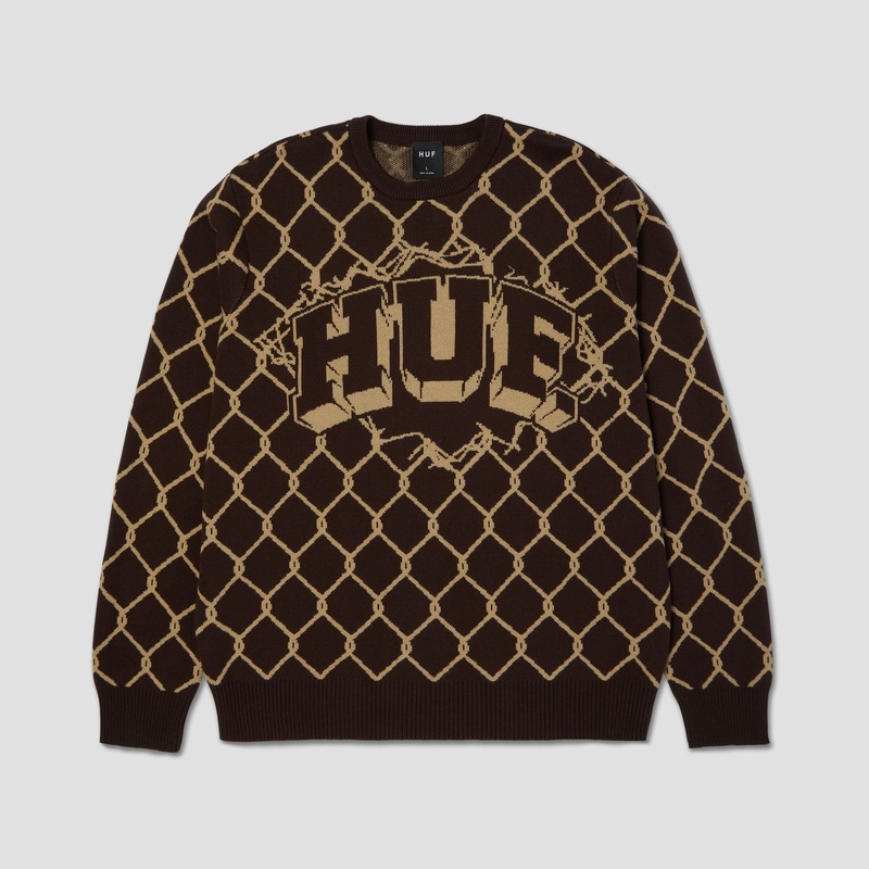HUF Breakthrough Crew Sweater Bison Small