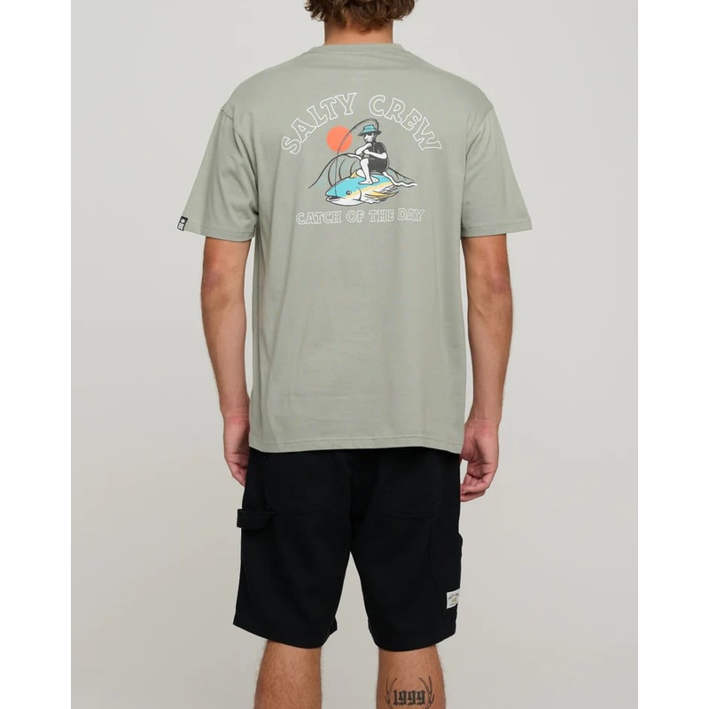 Salty Crew Catch Premium Tee Kelp Green S
