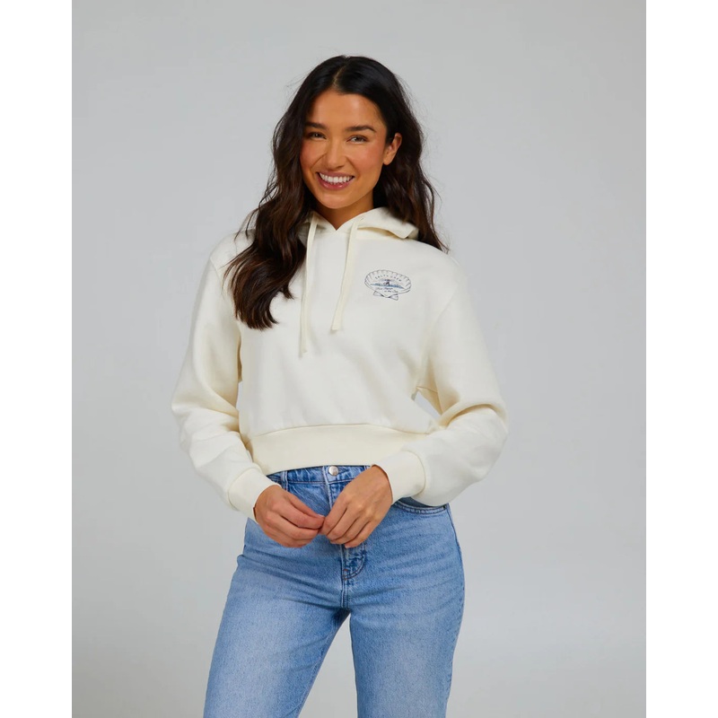 Salty Crew Scallop Crop Hoody Off White XS