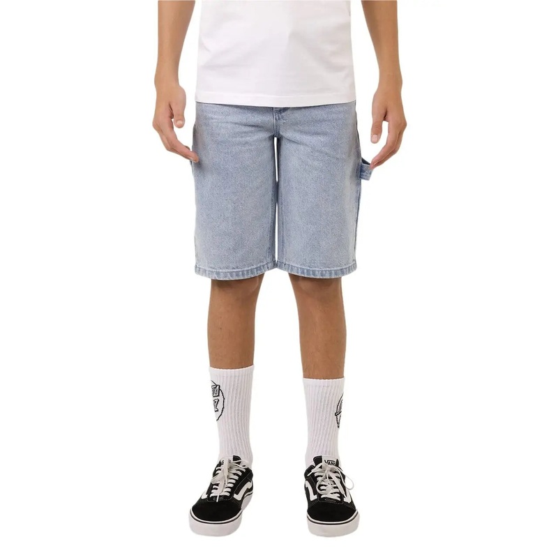 Santa Cruz Screaming Wave Patch Boys Carpenter Denim Short LIGHT INDIGO 6