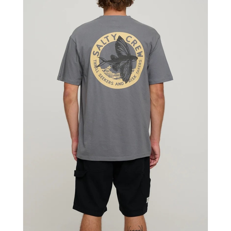 Salty Crew Fly By Standard Tee Charcoal S
