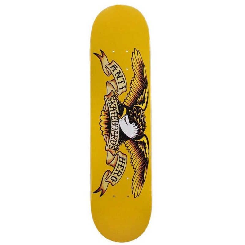 Anti Hero Classic Eagle Yellow Skateboard Deck – 7.3″