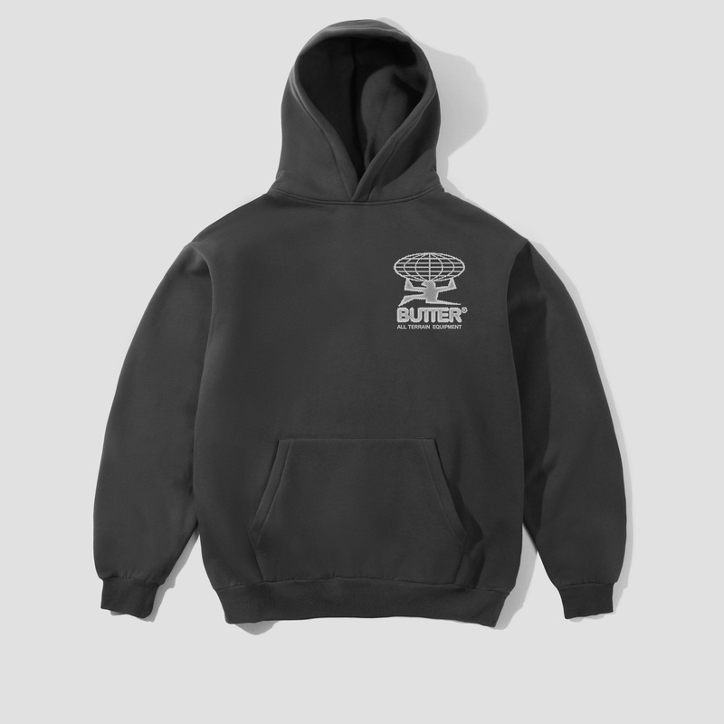 Butter Goods Terrain Pullover Hood Washed Black Small