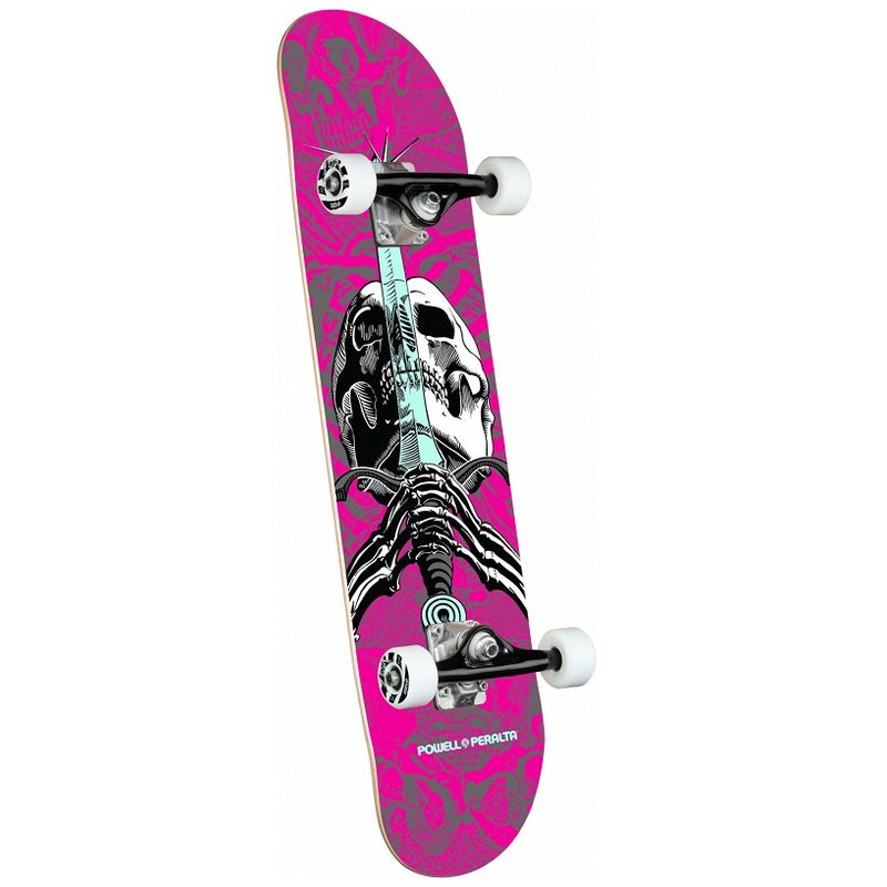 Powell Peralta Skull & Snake One Off Pink Skateboard – 7.5″